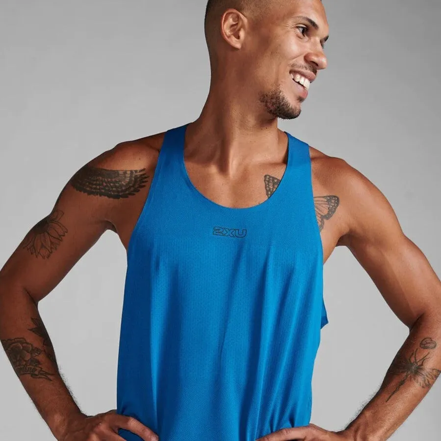 2XU Light Speed Tech Singlet | Seaport / Black Reflective | Mens