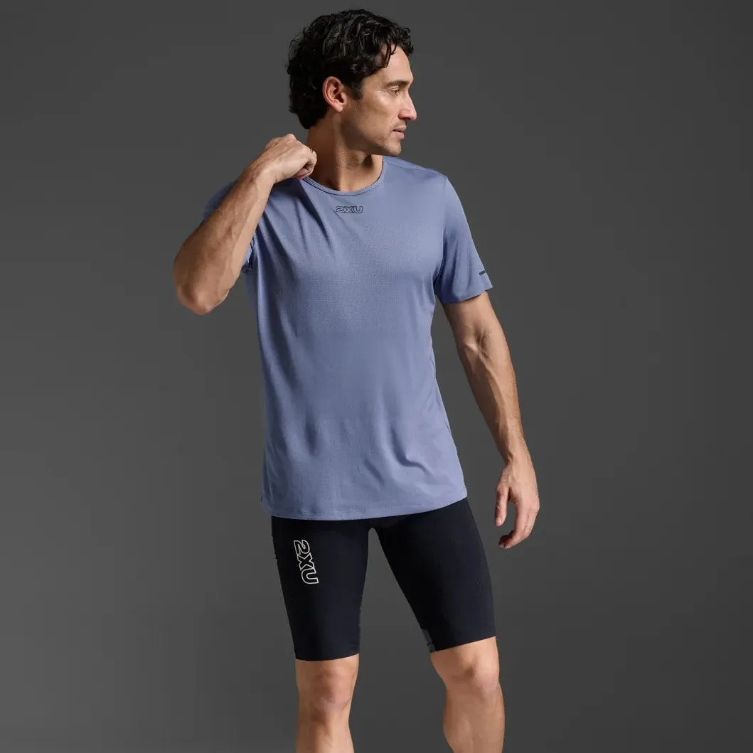 2XU Light Speed Tech Tee | Blue Stone / Black Reflective | Mens