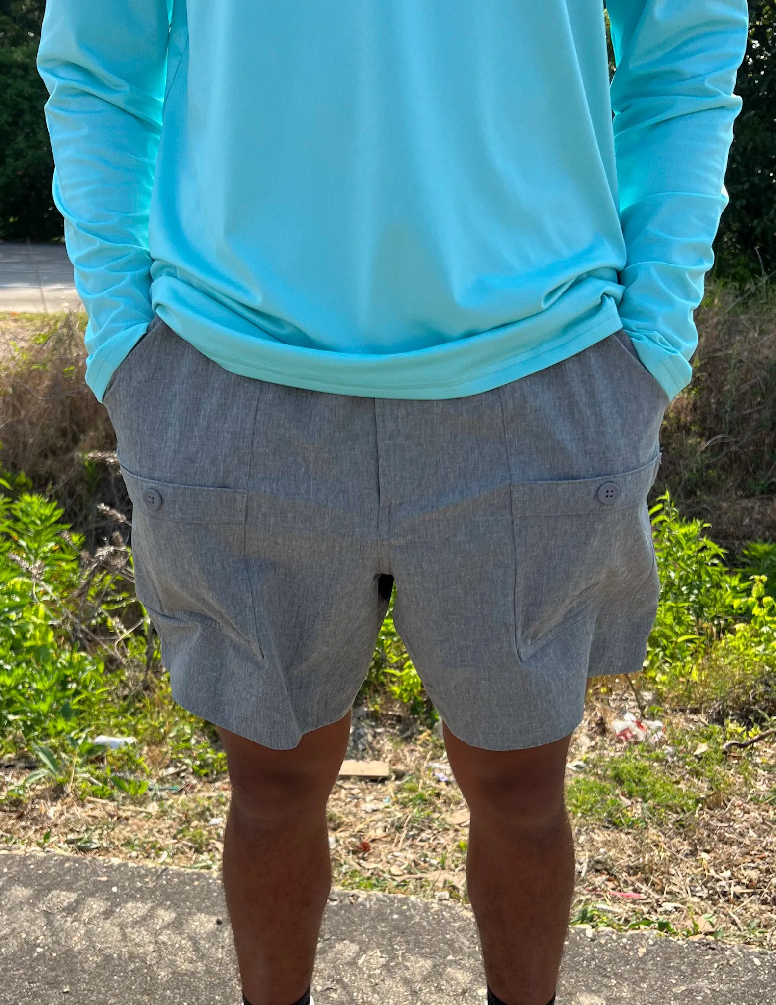 Aftco Original Stretch Fishing Shorts-Charcoal Heather