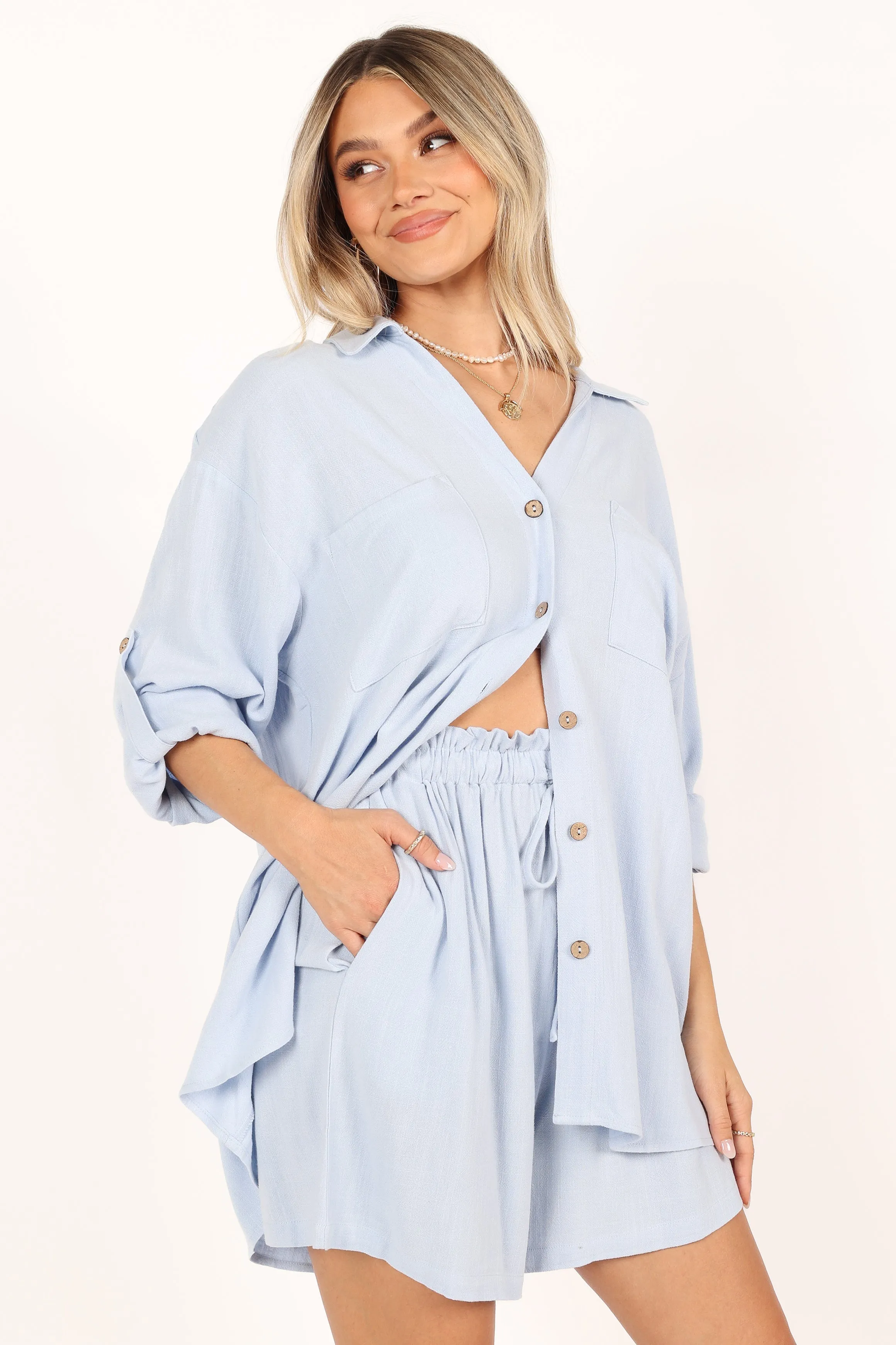 Annie Linen Set - Blue