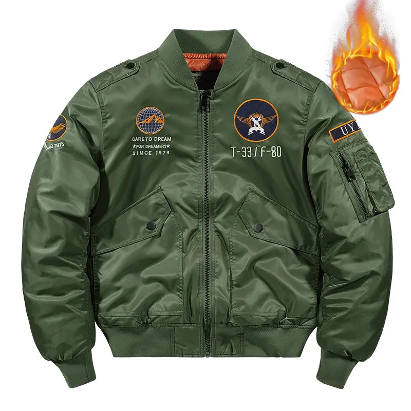 Army Military Ma-1 Aviator Pilot Men Bomber Jacket