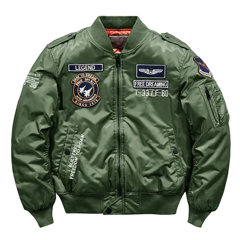 Army Military Ma-1 Aviator Pilot Men Bomber Jacket