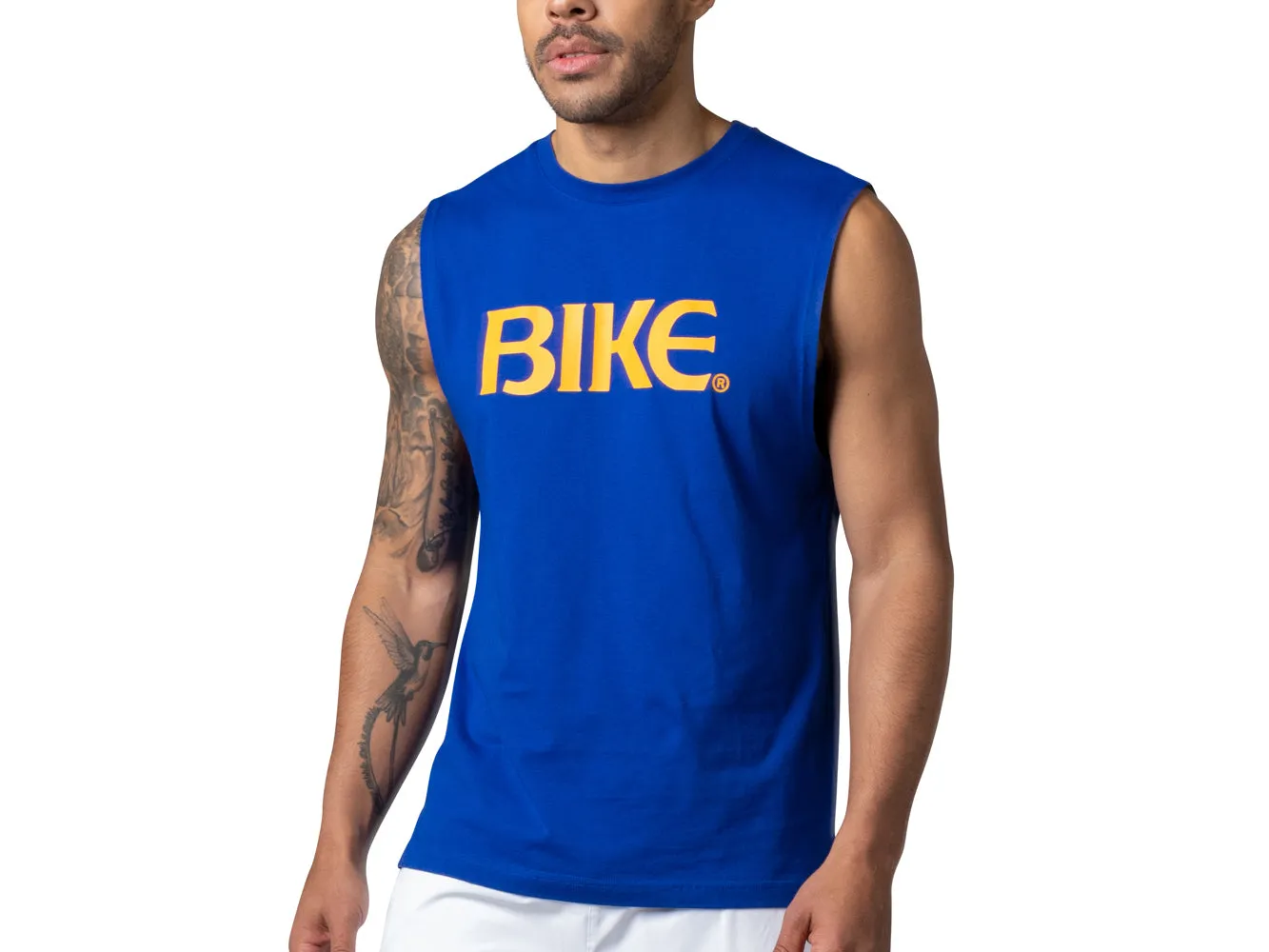 BIKE Sleeveless Logo T Shirt Royal Blue