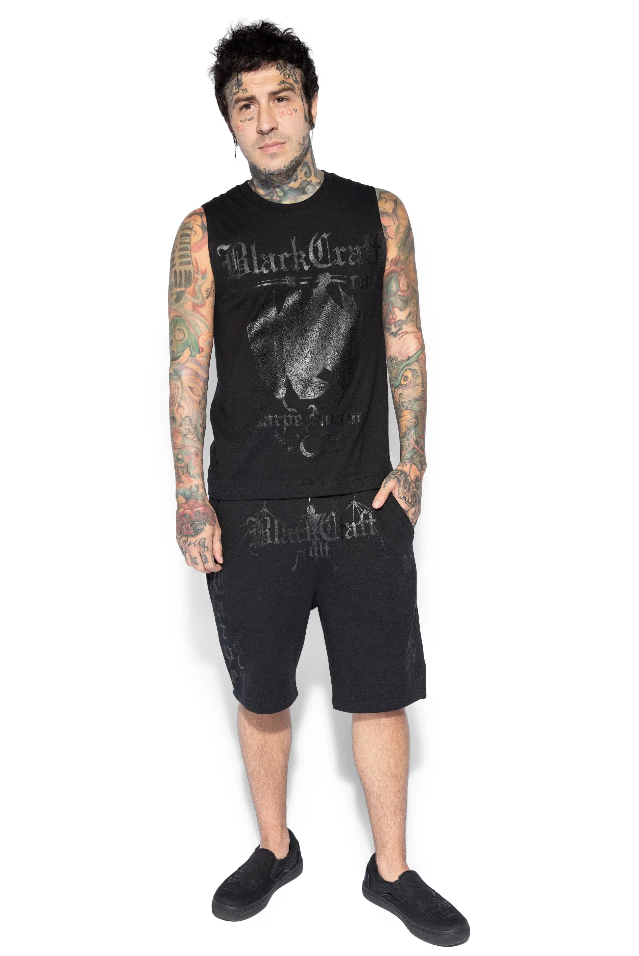 Carpe Noctem - Black On Black Sweat Shorts