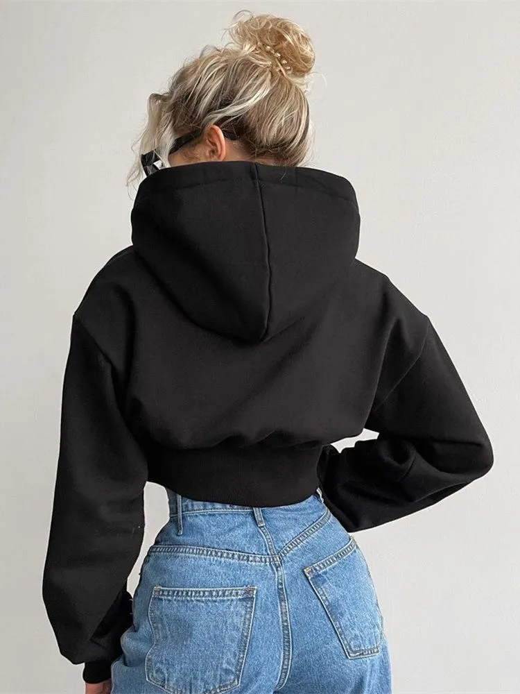 Elastic strap design short Hoodie