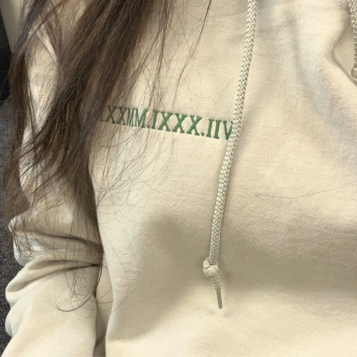 Embroidered Roman Numeral Sweatshirt, Hoodie