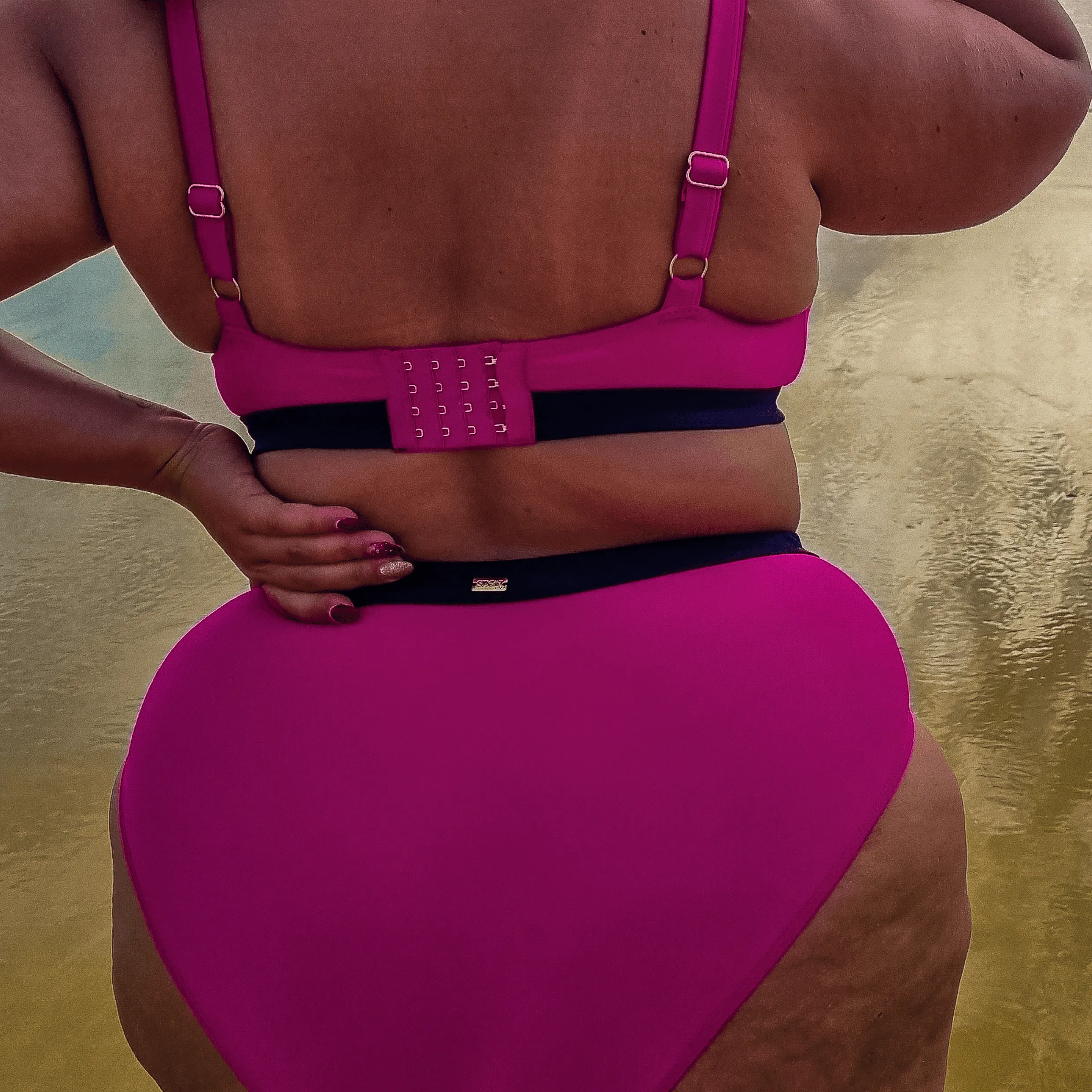 Hasta La Vista Bikini Top - Hot Pink