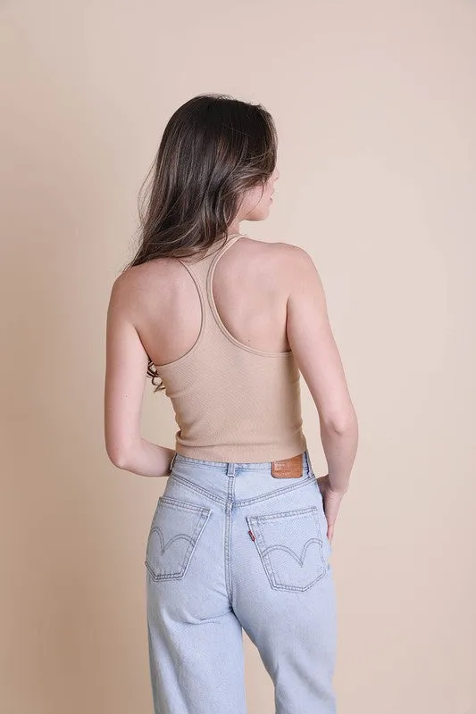 Hoda High Neck Racerback Brami Top // 6 COLORS