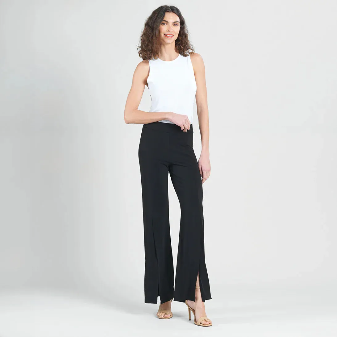 Kick Front High Slit Pant - Black