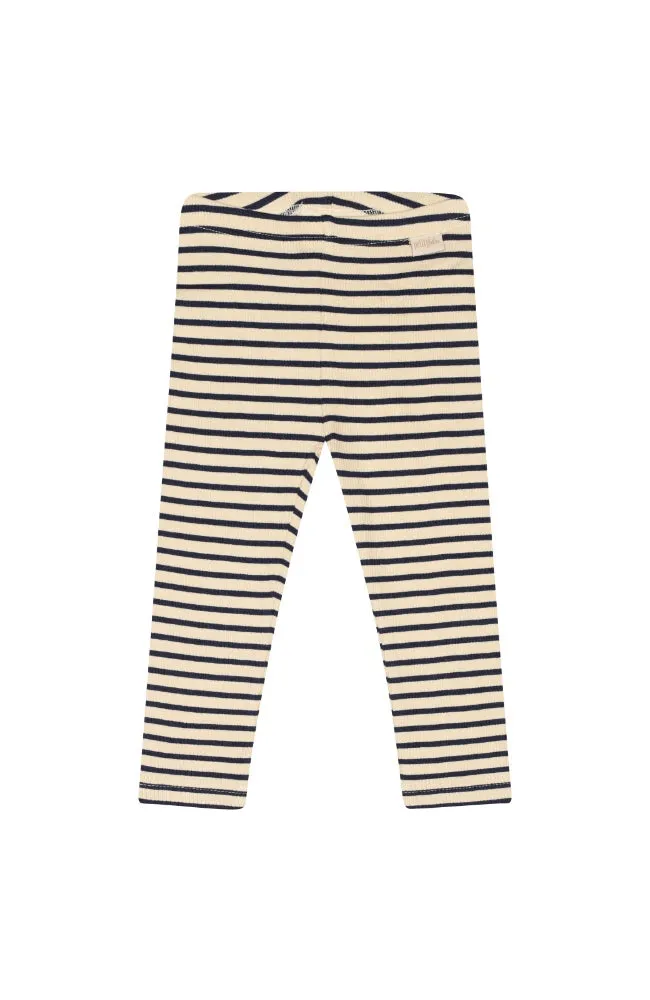 Leggings Modal Stripe - Indigo plum/dark off white