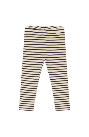 Leggings Modal Stripe - Indigo plum/dark off white