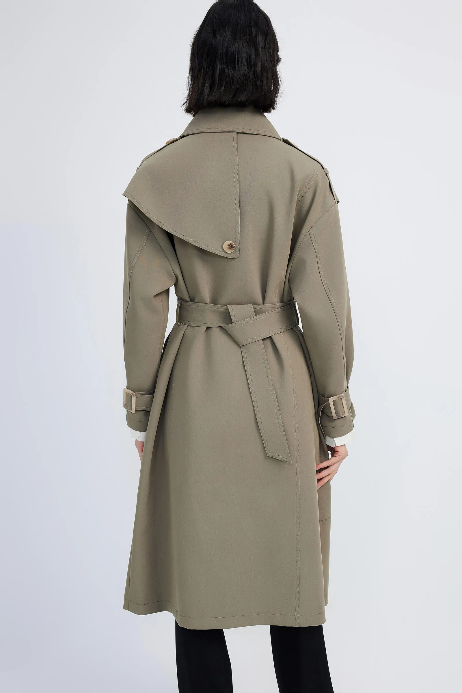 LILY Stylish Belted Trench Coat