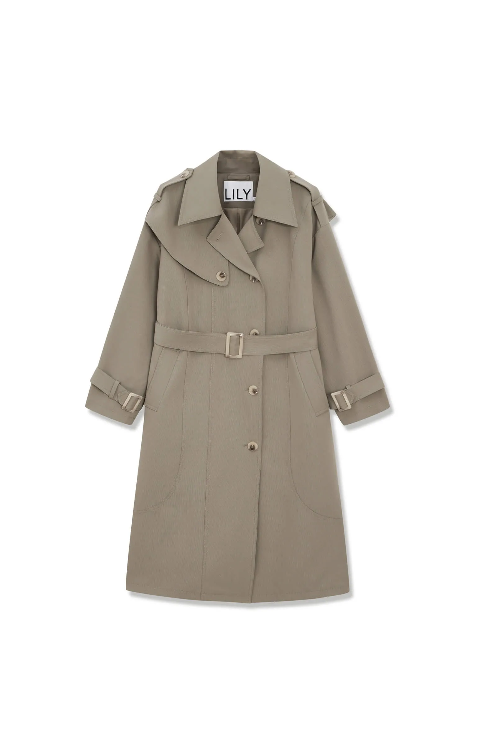 LILY Stylish Belted Trench Coat