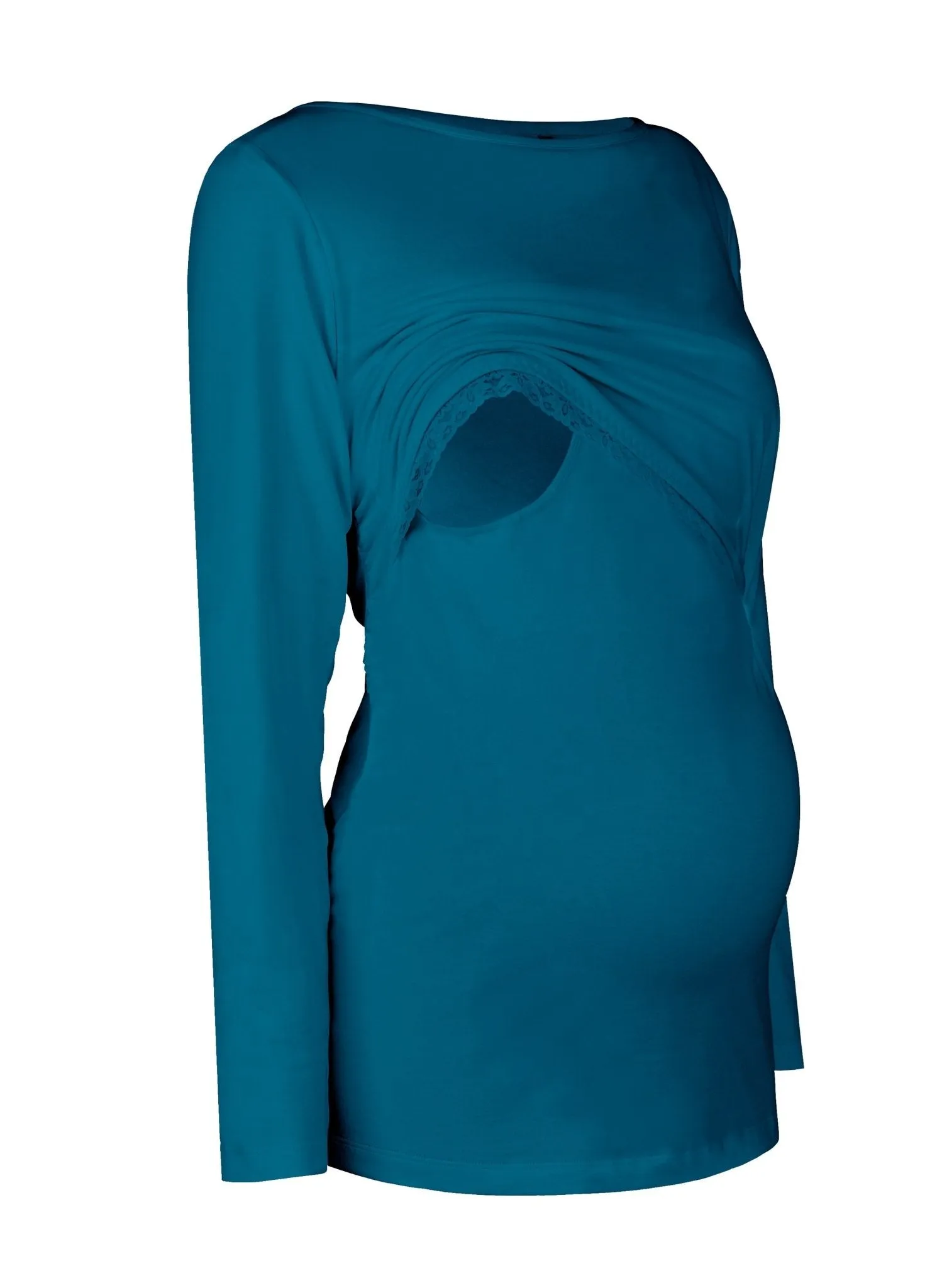 Long Sleeves Breastfeeding Shirt - Teal