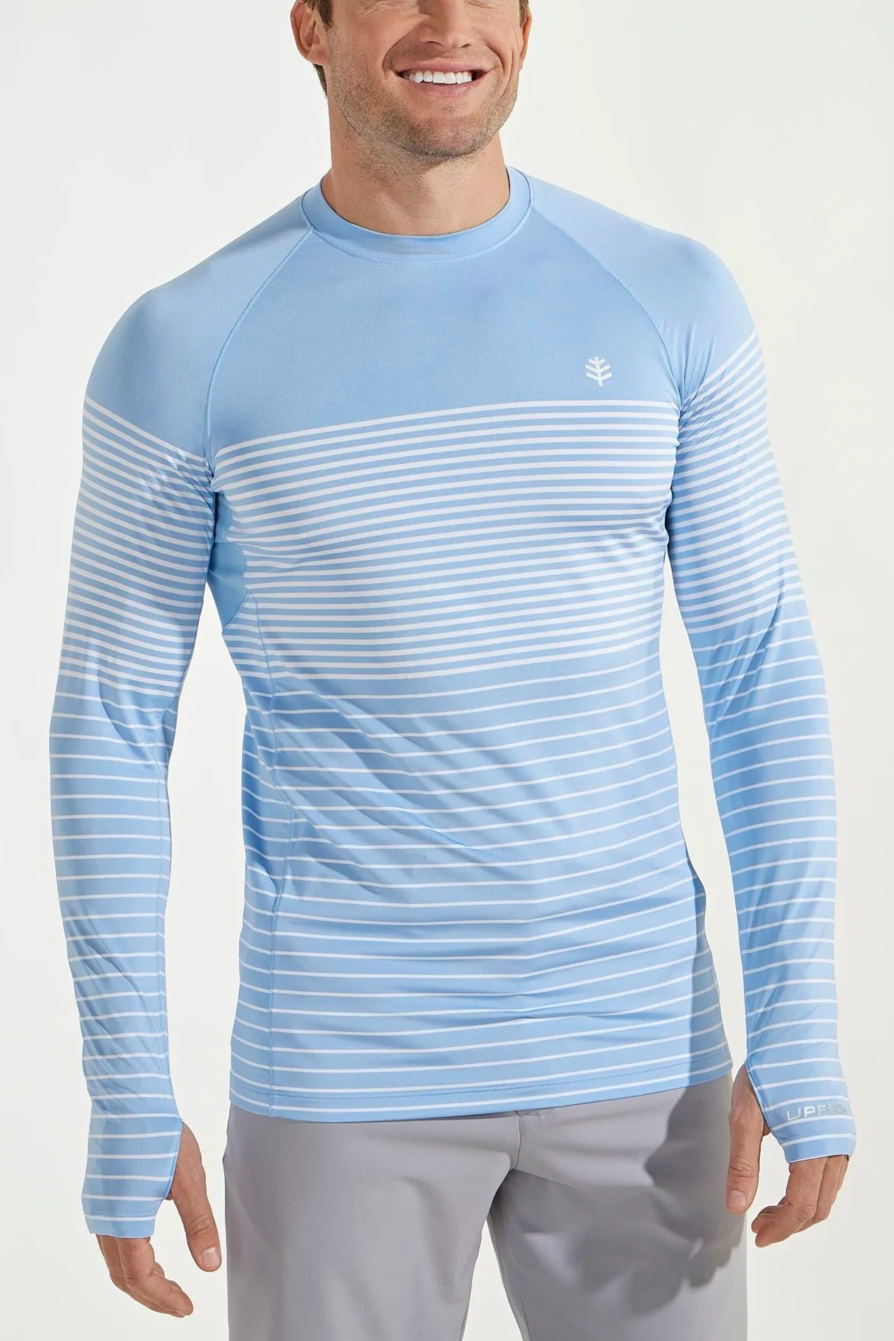 Men's Agility Long Sleeve Performance T-Shirt | Cloud Blue Stripe