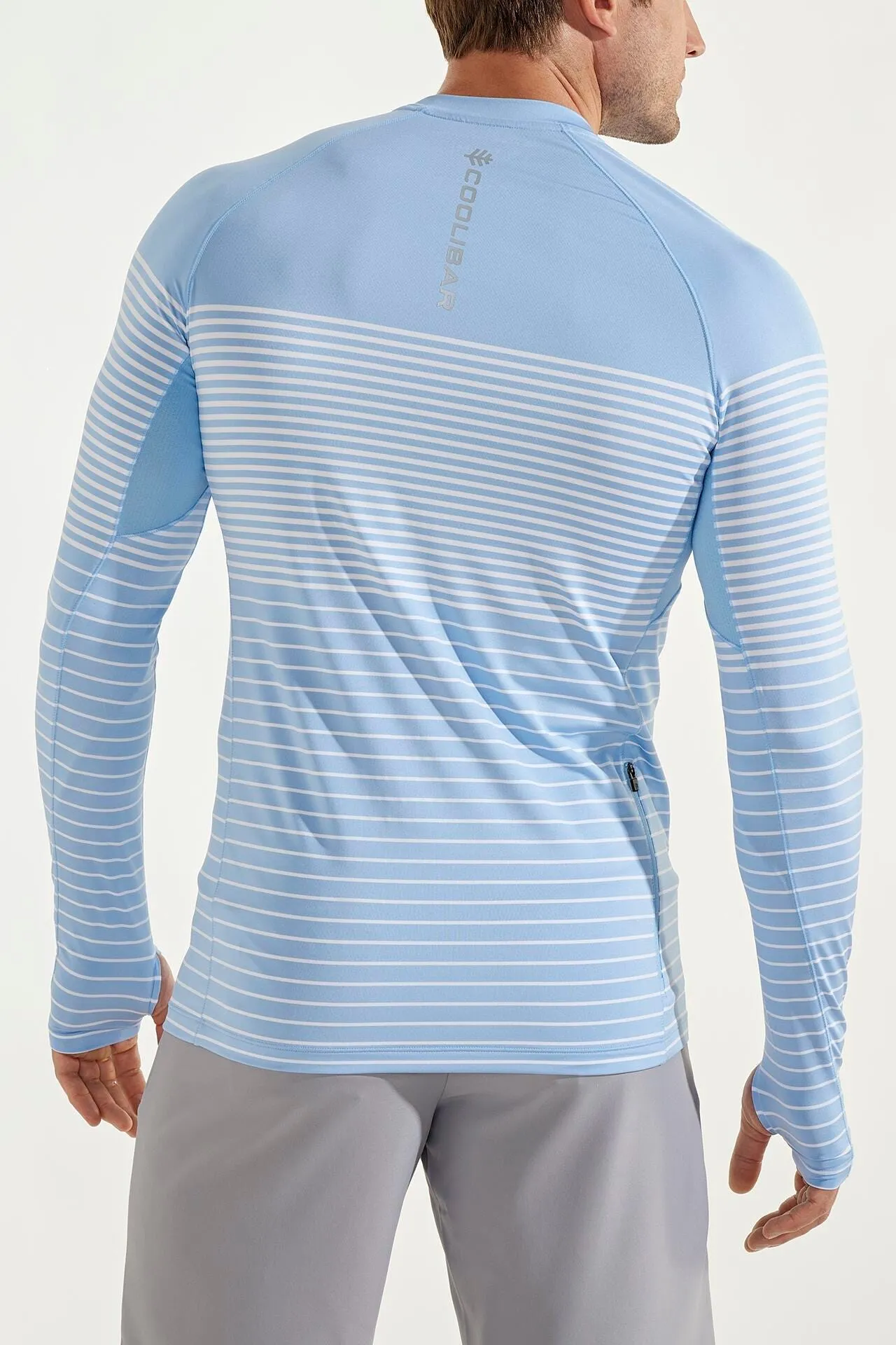 Men's Agility Long Sleeve Performance T-Shirt | Cloud Blue Stripe