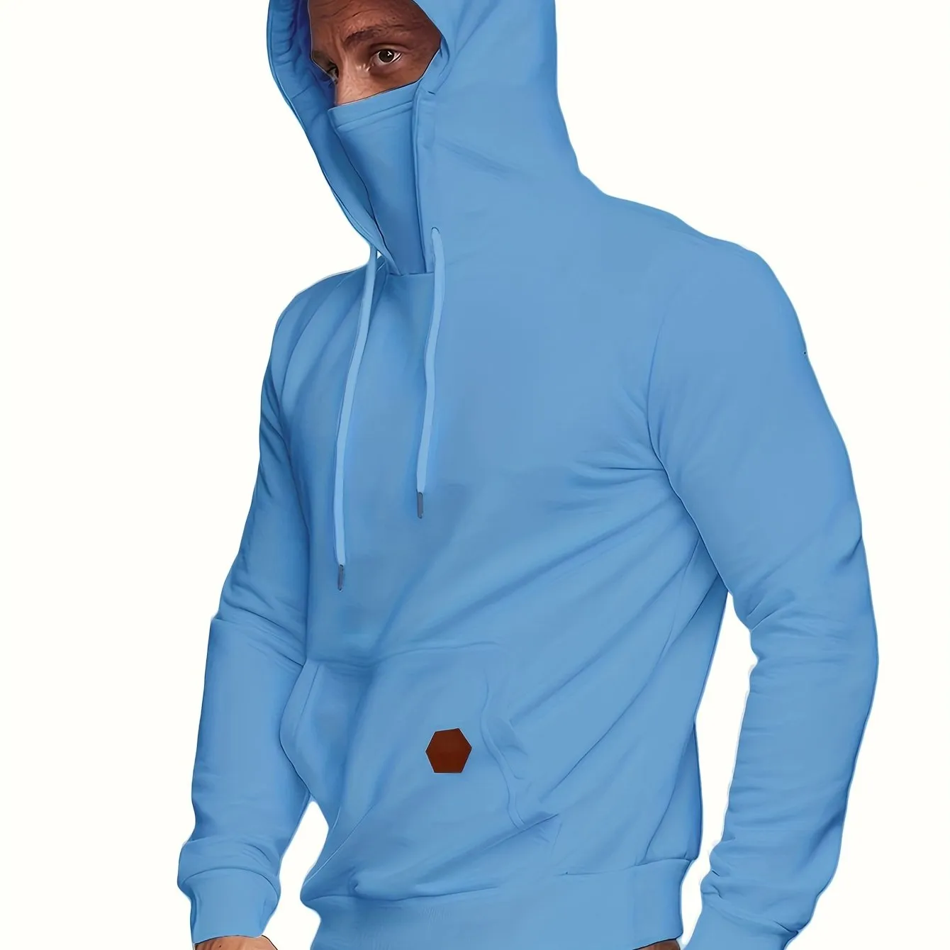 Multicolor Hooded Sweatshirt Stylish Face Cover for Men