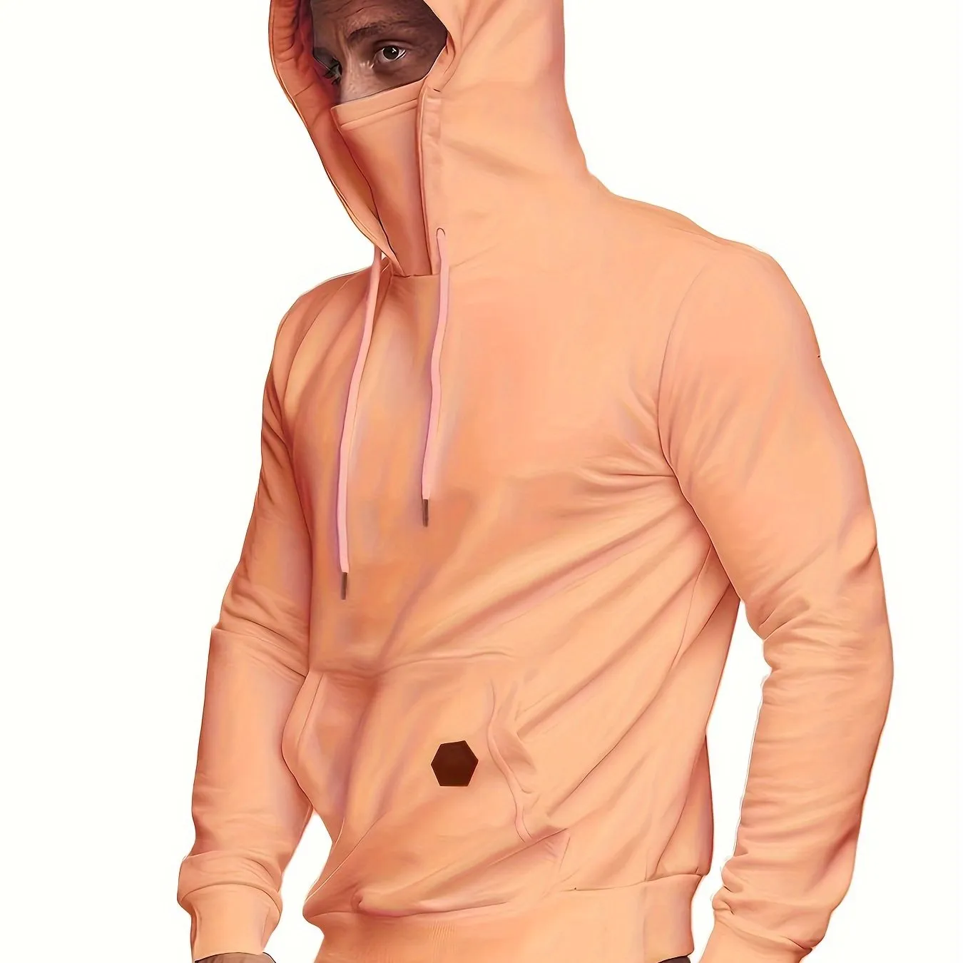 Multicolor Hooded Sweatshirt Stylish Face Cover for Men