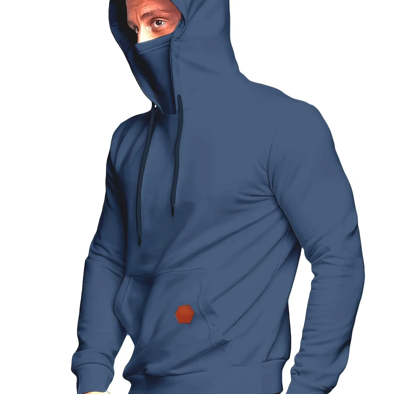 Multicolor Hooded Sweatshirt Stylish Face Cover for Men