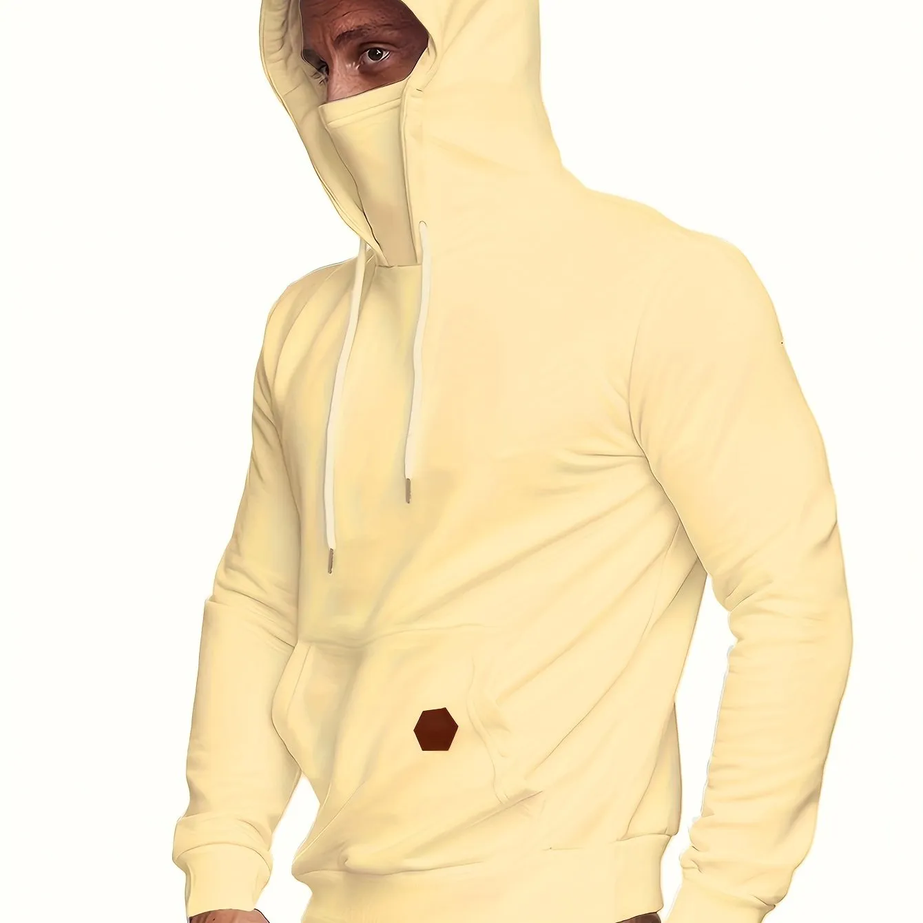 Multicolor Hooded Sweatshirt Stylish Face Cover for Men