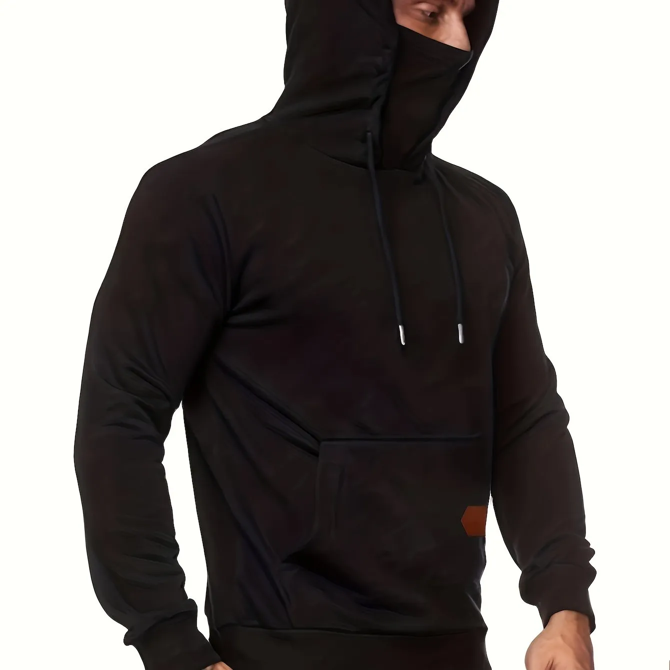 Multicolor Hooded Sweatshirt Stylish Face Cover for Men