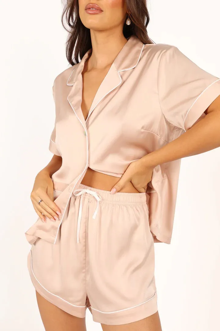 Petal & Pup x Homebodii Samara Pyjama Set - Blush with White