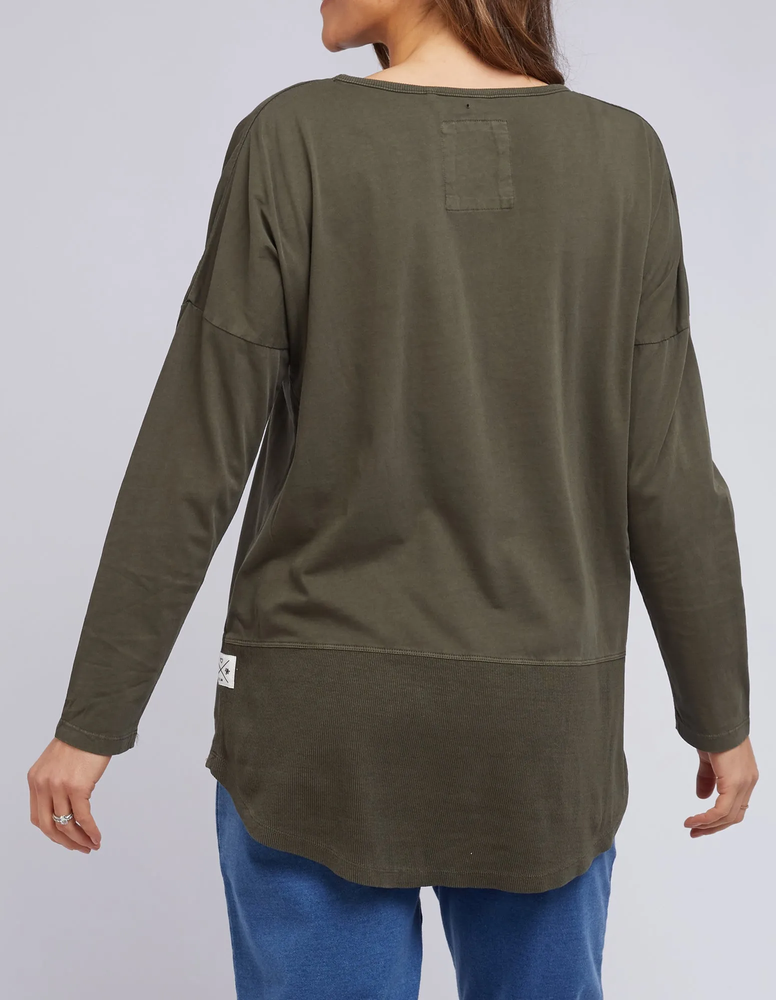 Rib Long Sleeve Washed Khaki