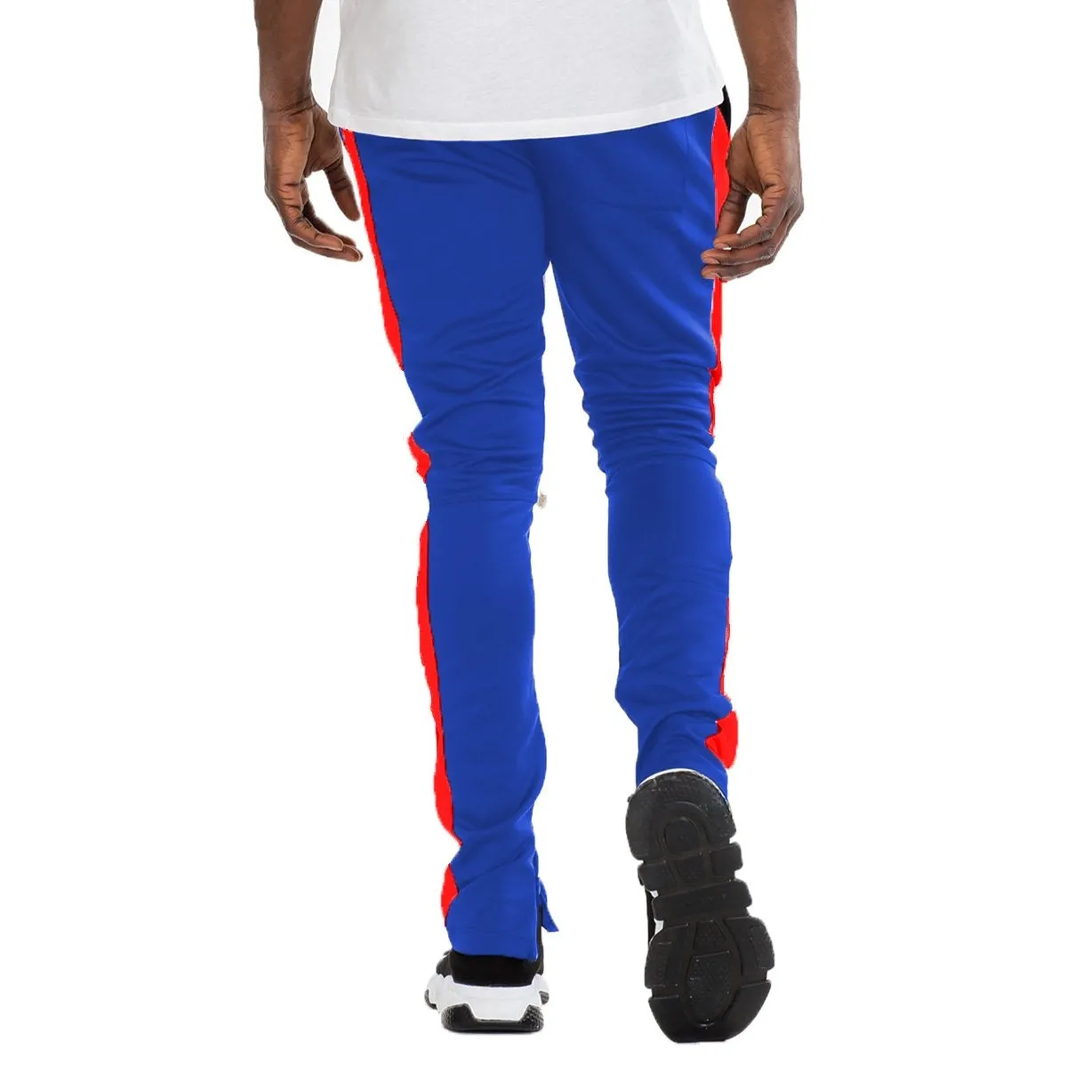 Royal Blue & Red Slim Track Pants