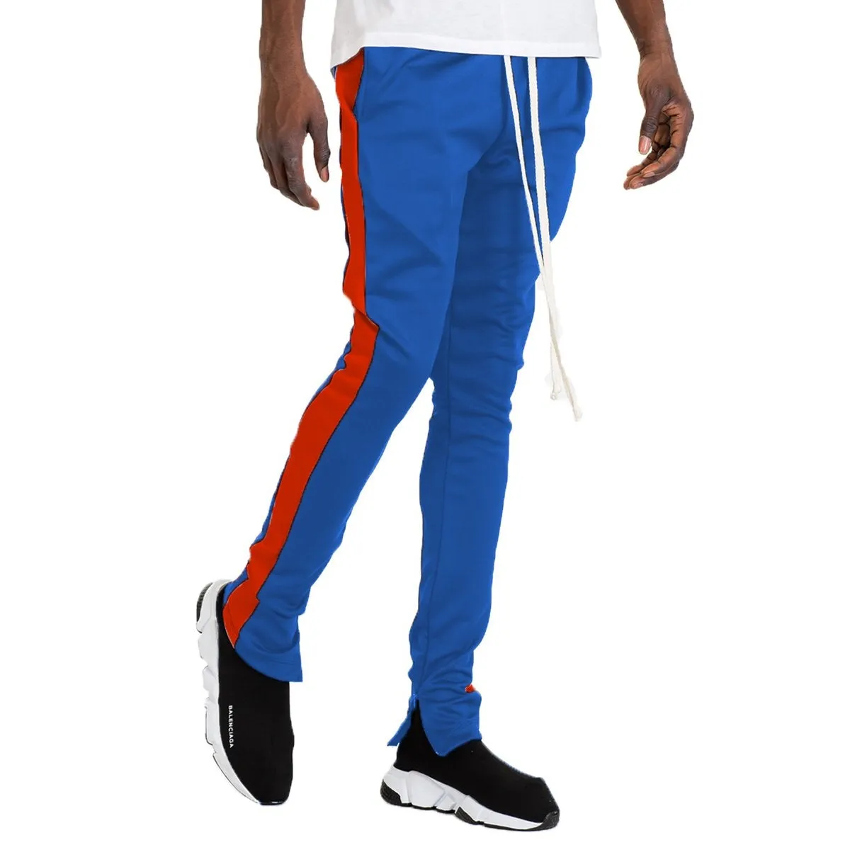 Royal Blue & Red Slim Track Pants