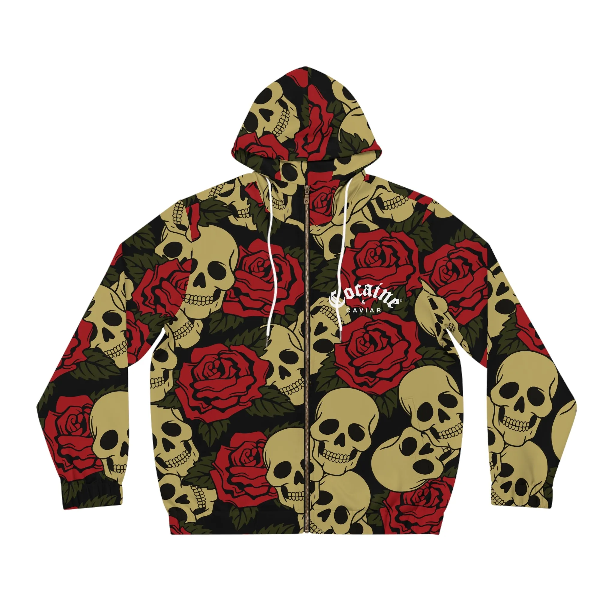 SKULL & ROSES ZIP UP HOODIE