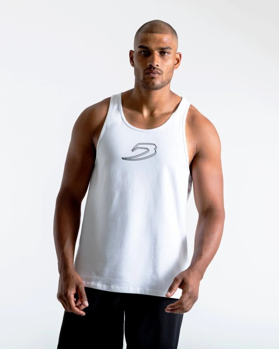 STENCIL STRIKE TANK WHITE