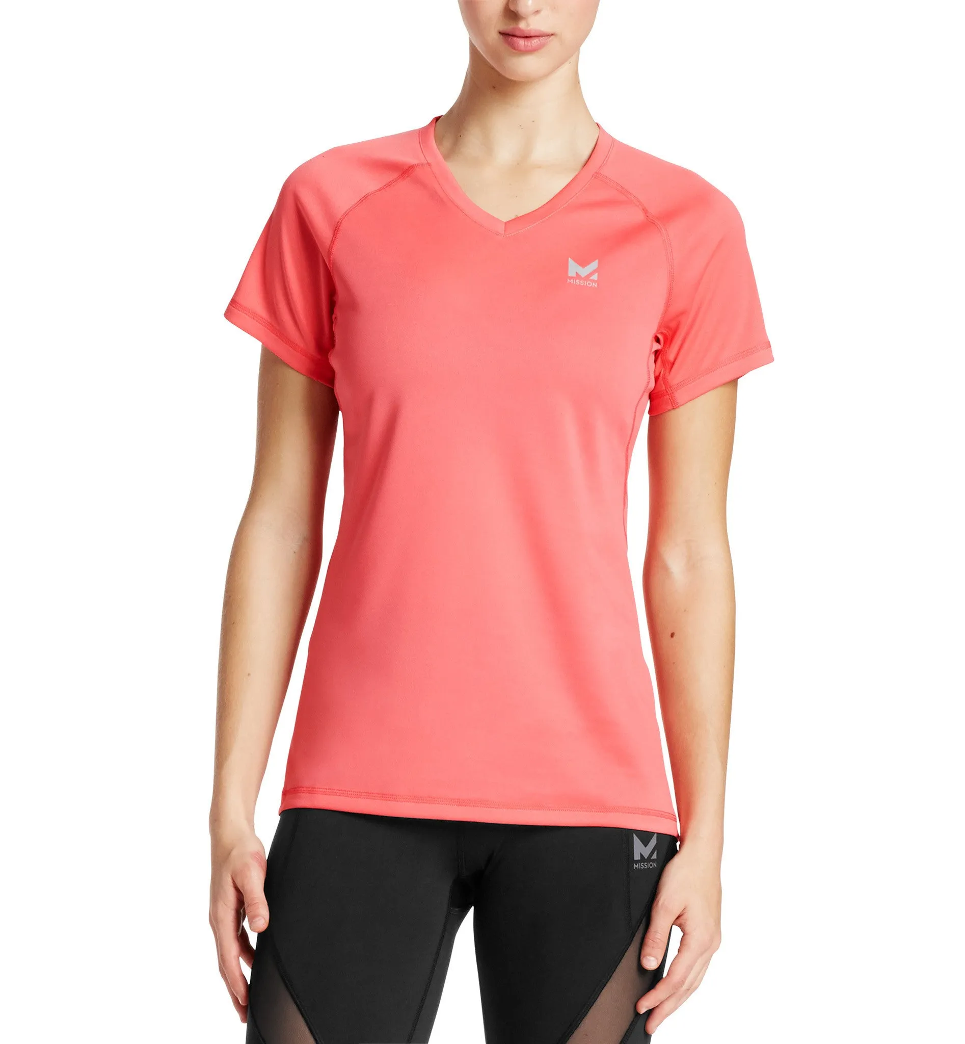 VaporActive Alpha Short Sleeve V-Neck T-Shirt | Calypso Coral